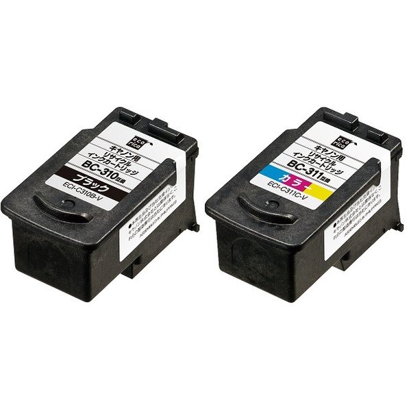 RICOH - 【ポイント5倍　最強翌日配送対応】BC-310　ブラック　BC-311　カラー　エコリカ　リサイクルインク　2個セット　ECI-C310B-V　ECI-C311C-V　各1個