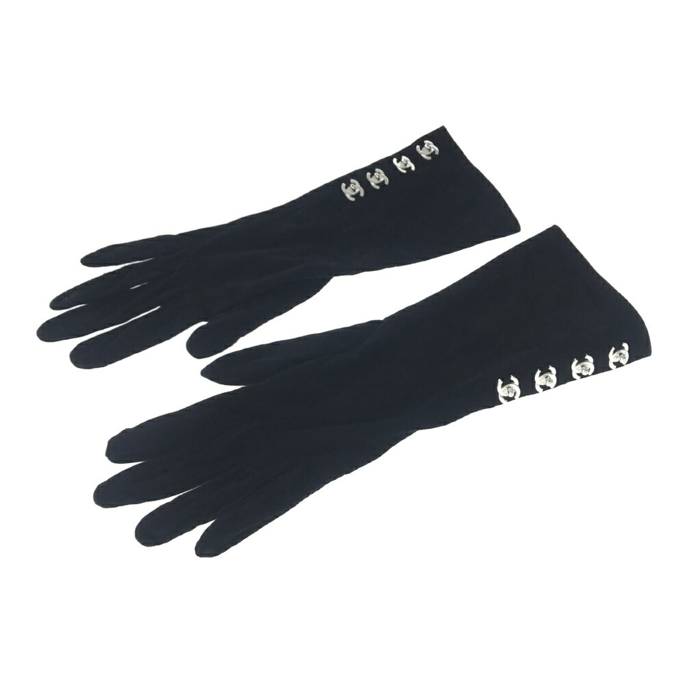 シャネル グローブ手袋 ココマーク金具 ベルベット/ブラック/シルバー/CHANEL【♀】【B】【レディース】/b200326★■336453【中古】のサムネイル