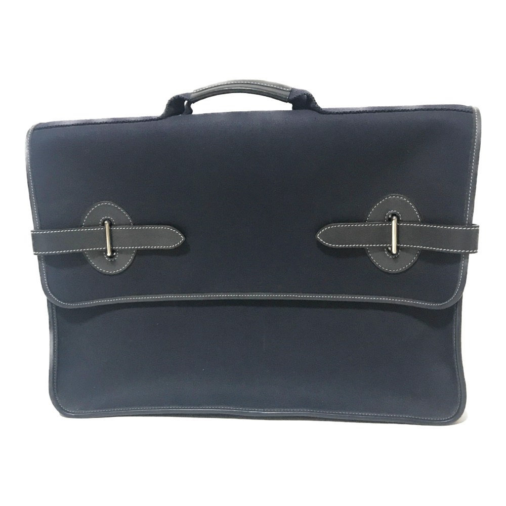 エルメス ブエナベンチュラMM・ブリーフケース・ビジネスバッグ レザー/039263CK/ネイビー/HERMES【♂】【B】【メンズ】/b200430★【RF1】■340405【中古】