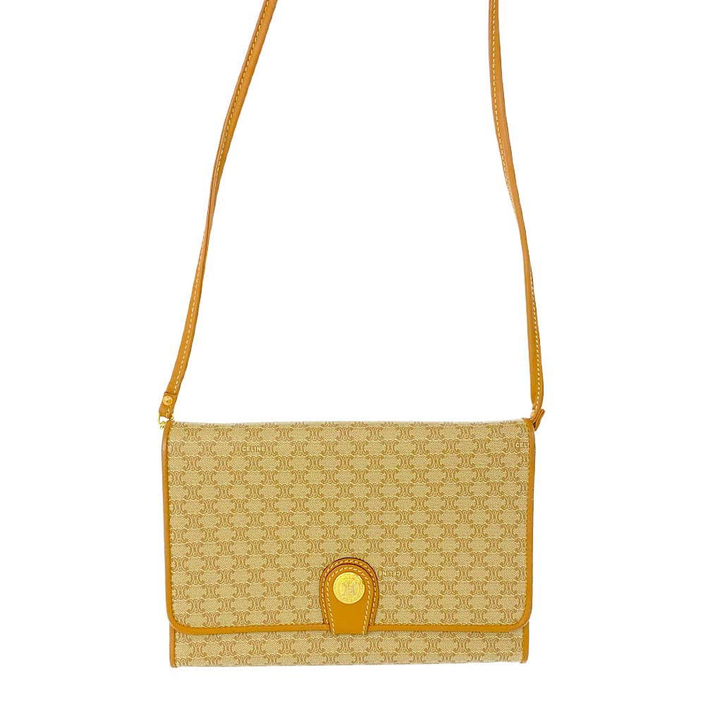 セリーヌ トリオンフ・マカダムPVC2WAYショルダーバッグ/ベージュ×ブラウン/CELINE【オールシーズン】【♀】【B】【レディース】/b200924【RF1】■362056【中古】のサムネイル