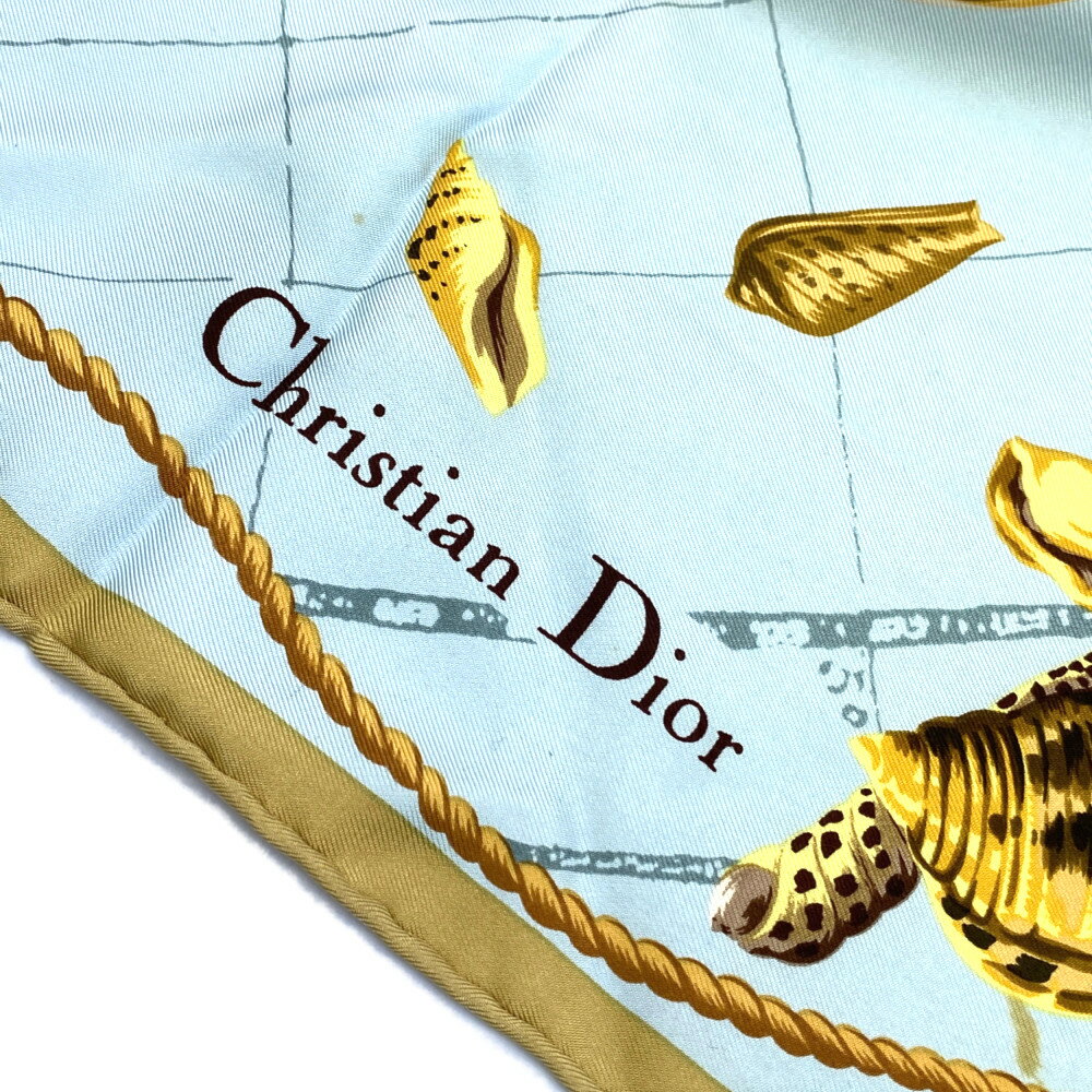 クリスチャンディオール シェルチャートスカーフネックウェア/ブルー/イエロー/Christian Dior【オールシーズン】【♀】【B】【レディース】/b220603★■443537【中古】