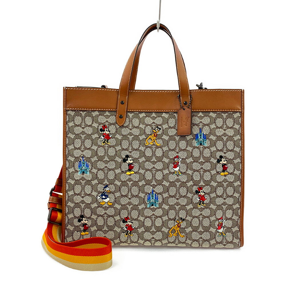 コーチ 【DISNEY X COACH】フィールド トート 40 シグネチャー ウィズ ミッキーマウス エンブロイダリー トートバッグ/C8492/ココア/COACH【♀】【A】【レディース】/b220614★■446168【中古】のサムネイル
