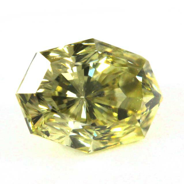 【中古】0.707ct ファンシーグリニッシュイエロー オクタゴナルカット ダイヤモンドルース/Diamond【N】【メンズ・レディース】/h230609★■484224