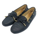 トッズ ドライビングシューズ・モカシンシューズ靴/35.5/ネイビー/TOD’S【♀】【B】【レディース】/b231206★■504070【中古】