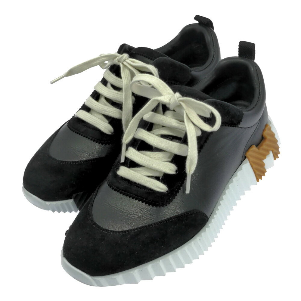 エルメス バウンシング・Hロゴ カーフ×スエード スニーカー靴/37 1/2/ブラック/HERMES【♀】【A】【レディース】/b240222★■509603【中古】のサムネイル