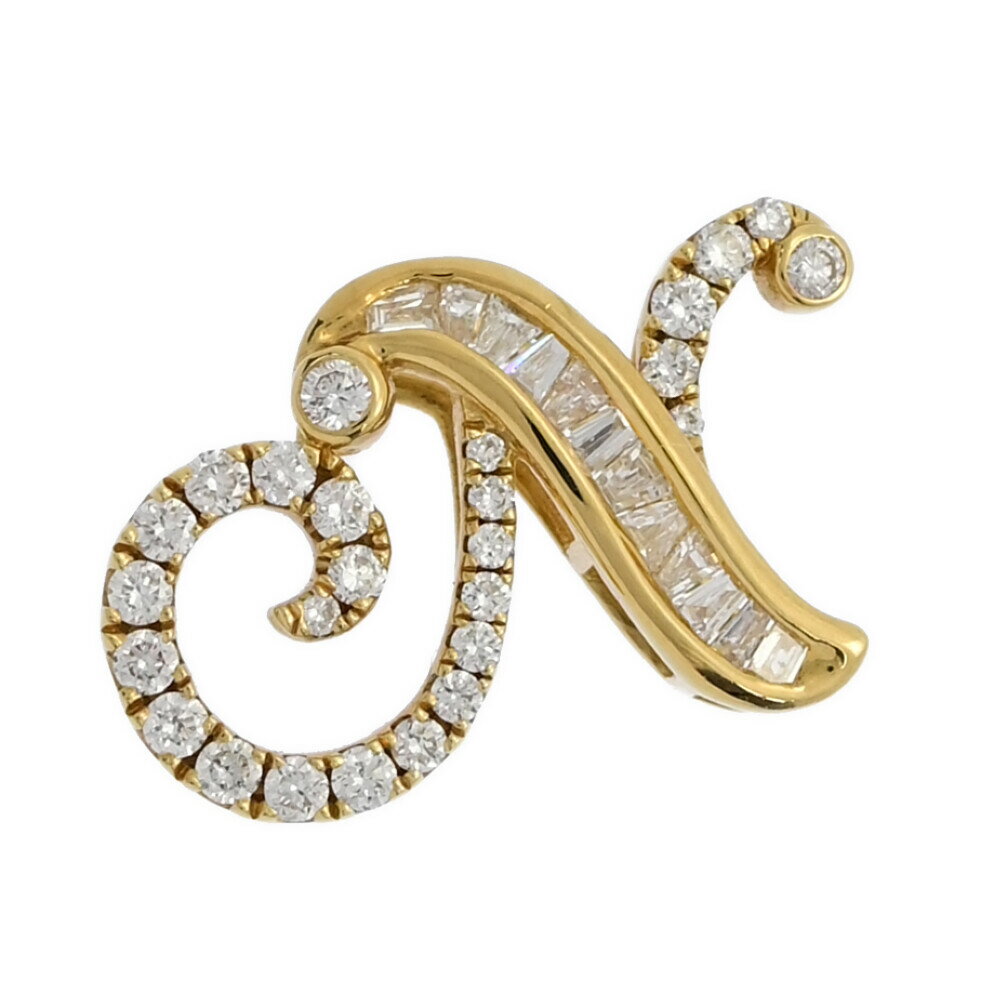 0.3ct/Nモチーフ イニシャルモチーフ・ダイヤモンド ペンダントトップ/K18YG/750-1.4g/プレゼント/記念日【♀】【S】【レディース】★B1/h241017■536476【中古】