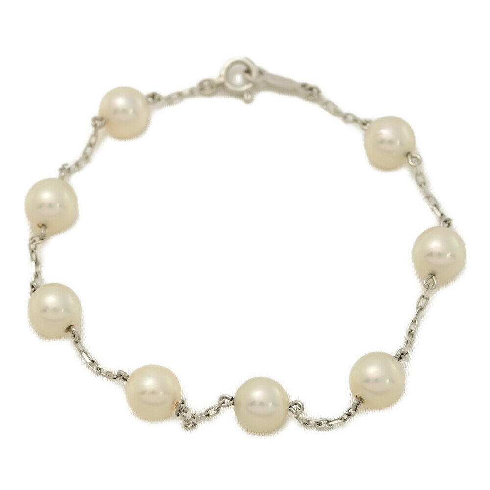 MIKIMOTO ミキモト パール・ステーション・ 8P・アコヤ真珠/パール ブレスレット/K18WG/750-4.2g/Φ6.5mm/プレゼント/記念日【♀】【S】【レディース】/h250204★■547048【中古】のサムネイル