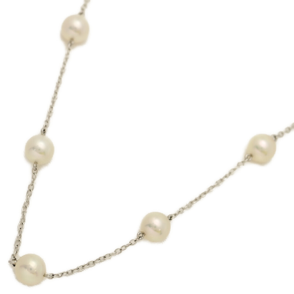 MIKIMOTO ミキモト パール・ステーション・アコヤ真珠/パール ネックレス/K18WG/750-6.6g/Φ6.7mm/プレゼント/記念日【♀】【S】【レディース】/h250204★■547049【中古】のサムネイル