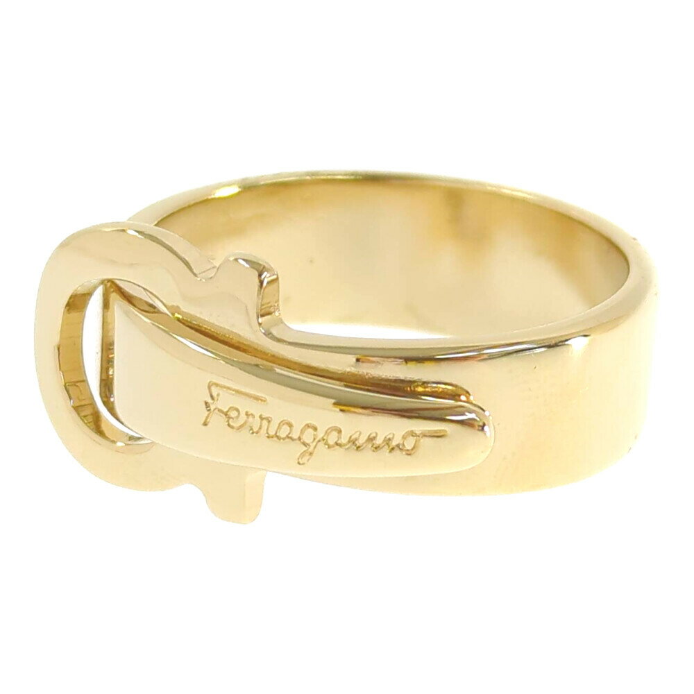 Salvatore Ferragamo サルヴァトーレフェラガモ ガンチーニ・スカーフリング ネックウェア-14.1g/ゴールド【♀】【B】【レディース】/b250219★■549300【中古】