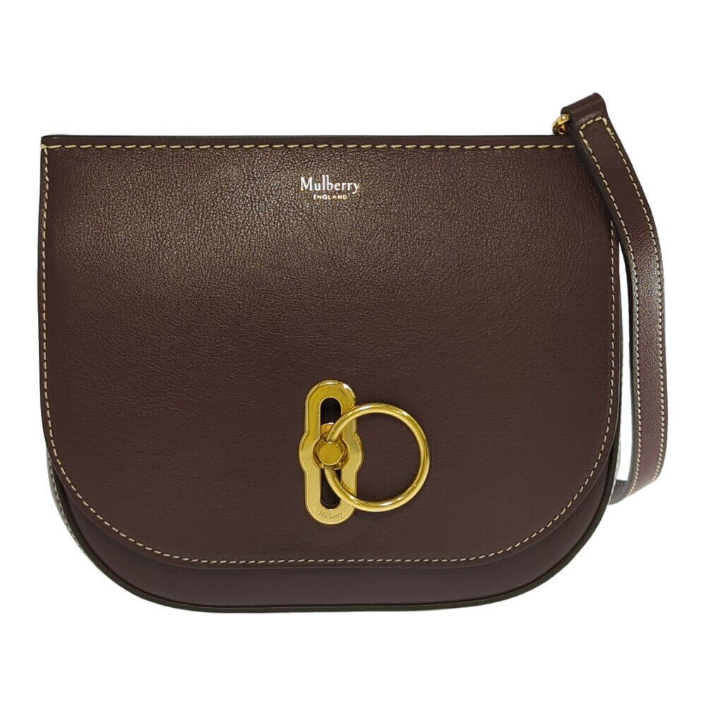 MULBERRY マルベリー 半月型 レザー フラップ ミニ ショルダーバッグ/ボルドーブラウン/プレゼント/記念日【オールシーズン】【♀】【A】【レディース】/b250312★■550899【中古】