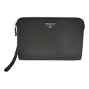 PRADA プラダ レザーポーチ・リストストラップ付 クラッチバッグ セカンドバッグ/2VF056/ブラック/プレゼント/記念日/トラベル【オールシーズン】【♂】【A】【メンズ】/b250429★■555879【中古】(4)