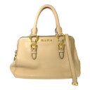 miu miu ミュウミュウ マドラス・レザー 2WAY ハンドバッグ ショルダーバッグ/ベージュ/ゴールド金具/プレゼント/記念日【オールシーズン】【♀】【B...