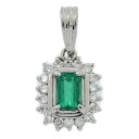 0.37ct/FD:0.25ct/エメラルド・ダイヤモンド ペンダントトップ/Pt900-2.5g/プラチナ/プレゼント/記念日【♀】【S】【レディース】/h250527★■557662【中古】