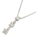 0.03ct/FD:0.3ct/ダイヤモンド ピンクダイヤモンド 2p ネックレス/K18WG-2.8g/ホワイトゴールド/プレゼント/記念日【♀】【S】【レディース】/h250620★■581100【中古】