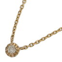 0.03ct/agete アガット 4月誕生石 1P・ワンポイント ダイヤモンドネックレス・ペンダント/K18YG/750-1.5g/イエローゴールド【♀】【S】【レディース】/h250710★■583425【中古】