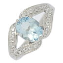 M.YAMAGISHI 0.26ct/3月誕生石 アクアマリン アクワマリン ダイヤモンド リング・指輪/Pt900-9.7g/18号/#58/プラチナ【♀】【S】【レディース】/h250801★■586220【中古】