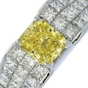 1.001ct/FD:1.3ct/Fancy Intense Yellow イエローダイヤモンド リング・指輪/Pt900-8.3g/12.5号/#52.5/プ...
