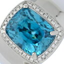 12.18ct/FD:0.25ct/Dr.Handa GEM ドクターハンダジェム ブルージルコン・ダイヤモンド リング・指輪/Pt900-34.6g/24号/...