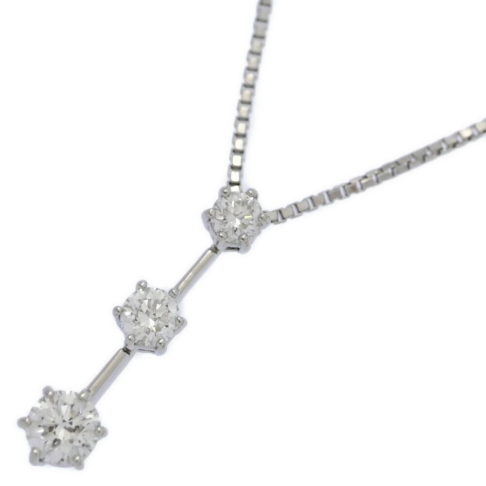0.280ct/FD:0.25ct/3連セッティング・ダイヤモンドネックレス・ペンダント/Pt900-Pt850-4.9g/プラチナ 翌日配送可【S】【メンズ・...