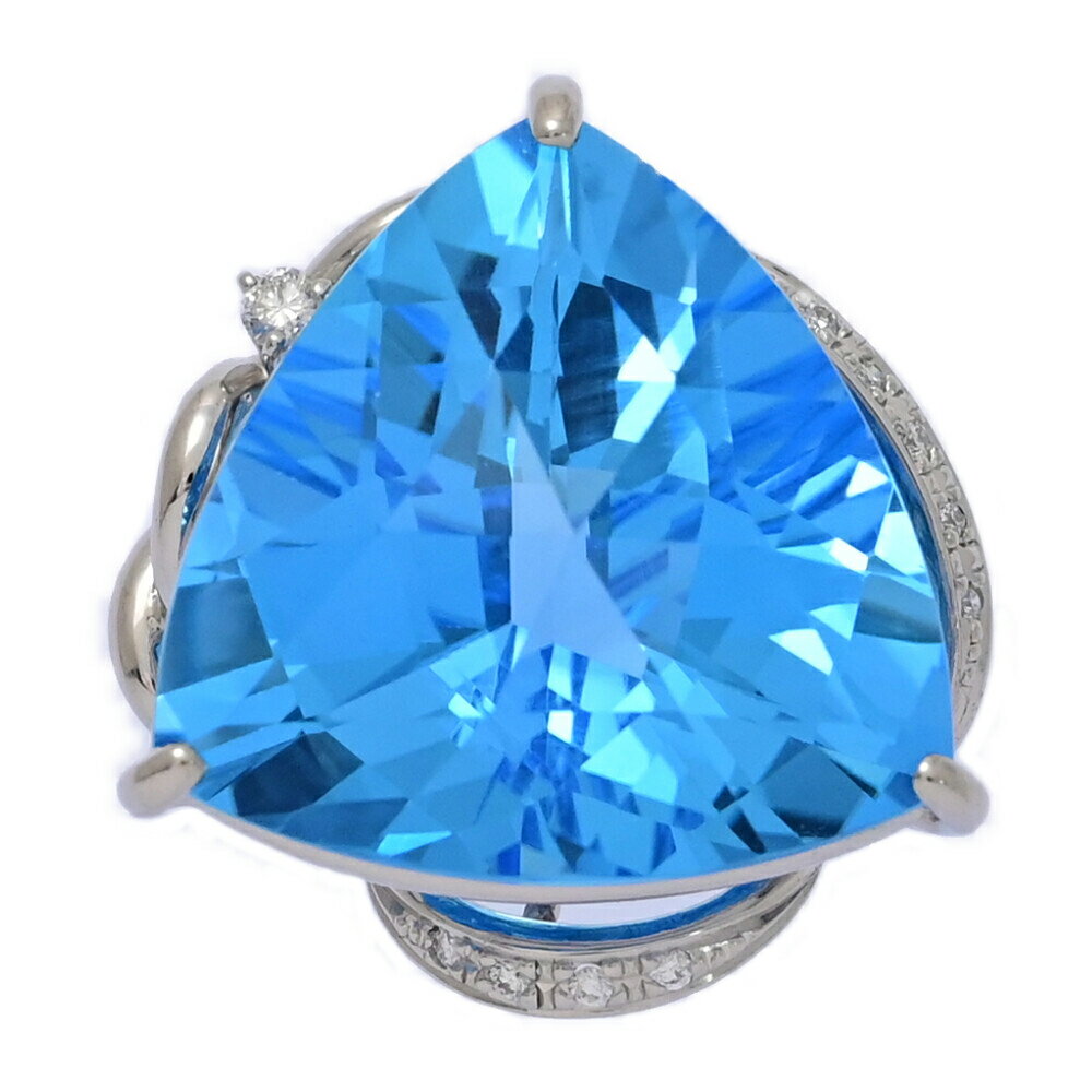 23.88ct/FD:0.07ct/大粒・11月誕生石・ブルートパーズペンダントトップ/K18WG/750-9.3g/ホワイトゴールド 翌日配送可【♀】【N】【レディース】/h251015★■588893【中古】