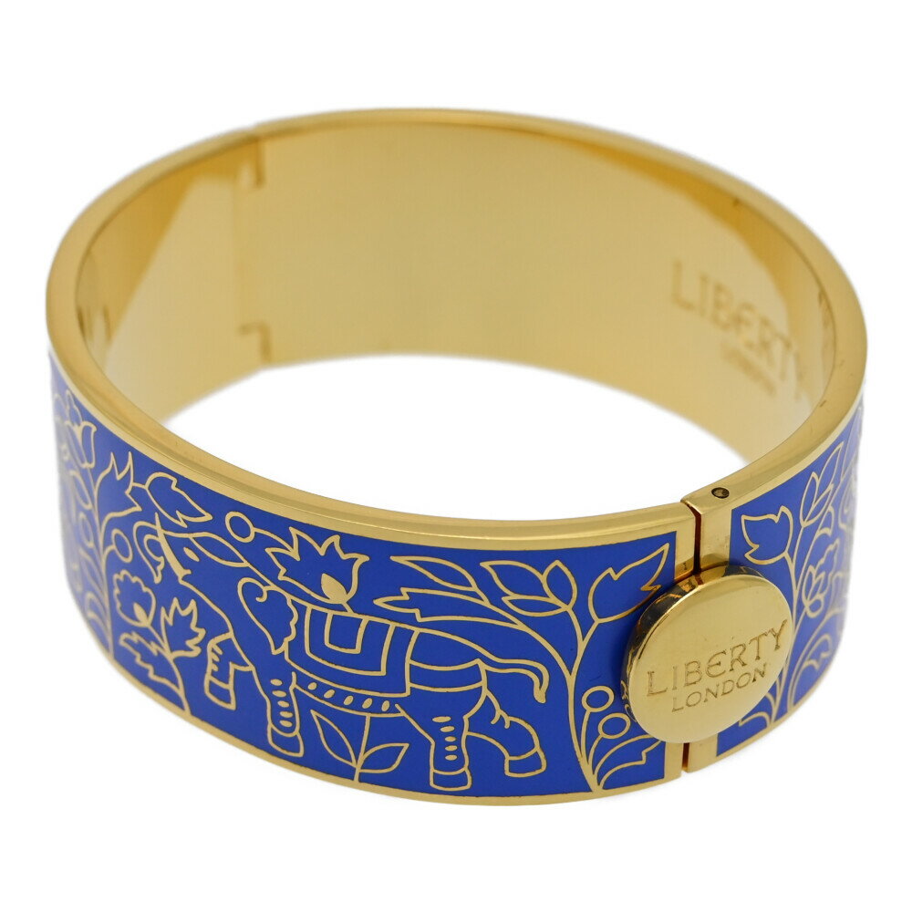 Liberty London リバティロンドン エスニック柄 ワイド バングル/合金/メッキ/ゴールド×ブルー/プレゼント/記念日/エキゾチック【♀】【A】【レ...
