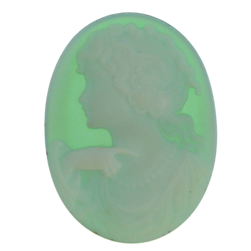 女性像モチーフ 1P・カメオ・シェル・ストーン・ルース-7.1g/ホワイト×グリーン 翌日配送可【A】【メンズ・レディース】/h251126★■597899【中...