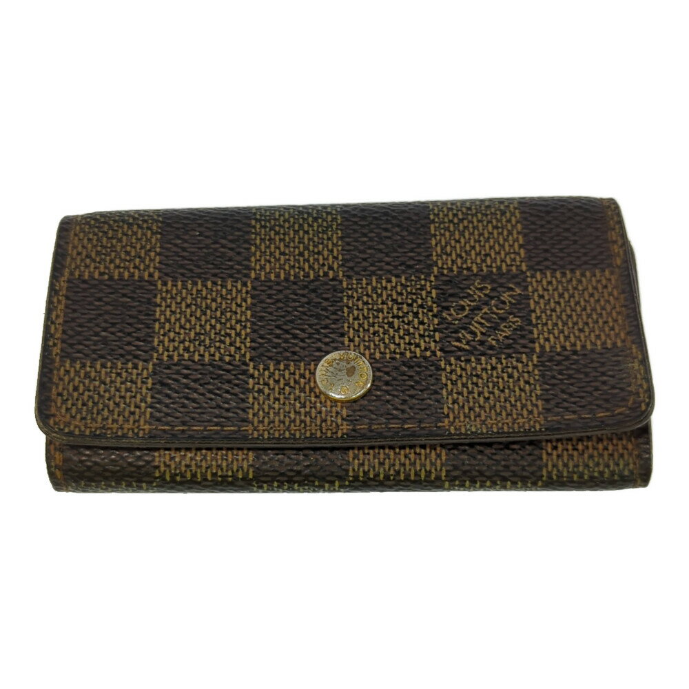 LOUIS VUITTON ルイヴィトン ダミエ・ミュルティクレ4・4連キーケース/N62631/ブラウン【C】【メンズ・レディース】/b260126★■602795【中古】