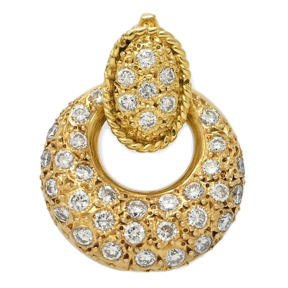 Rakuten - 美品 1点モノ 0.67ct 0.14ct ダイヤモンド ペンダントトップ K18YG/750-8.0g イエローゴールド パヴェセッティング 【♀】【A】【レディース】/h260310★■607811【中古】
