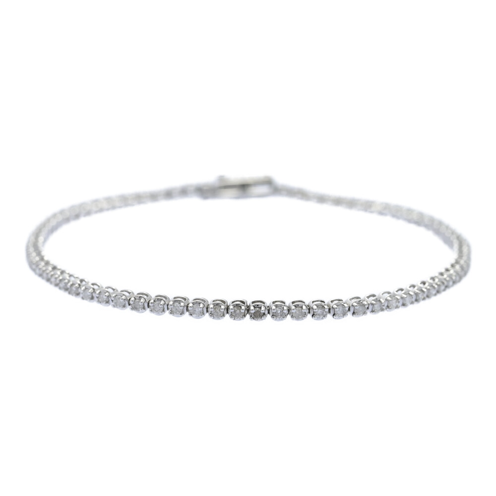 Other - 美品 1点モノ 1.00ct テニスセッティング ダイヤモンド ブレスレット K18WG/750-4.8g ホワイトゴールド新品磨き済 【♀】【S】【レディース】/h260316★■607804【中古】