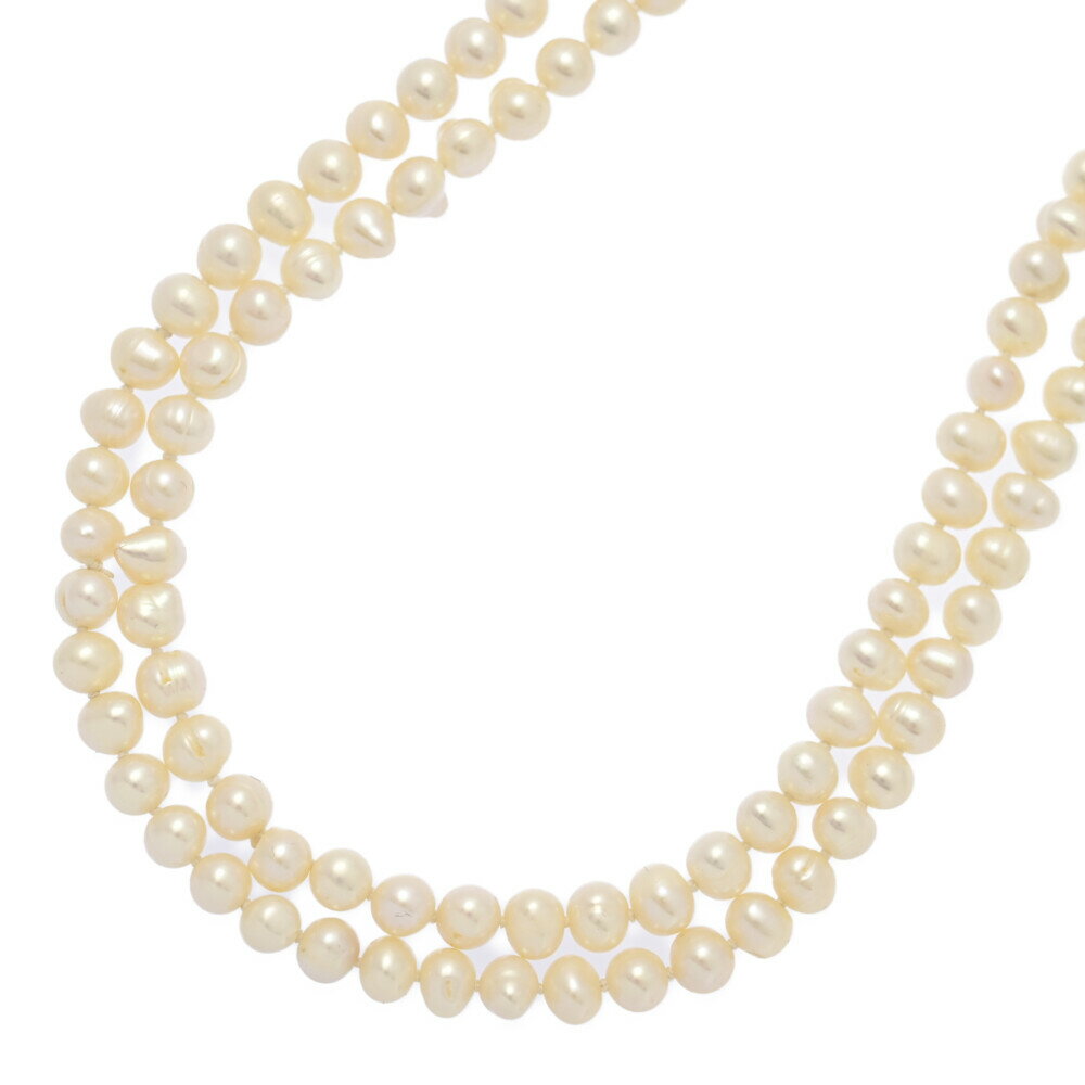 Rakuten - Φ6.2mm〜6.8mm 淡水無核真珠 パール ロングネックレス 88.3g ホワイト系 冠婚葬祭 【♀】【A】【レディース】/h260317★■608968【中古】