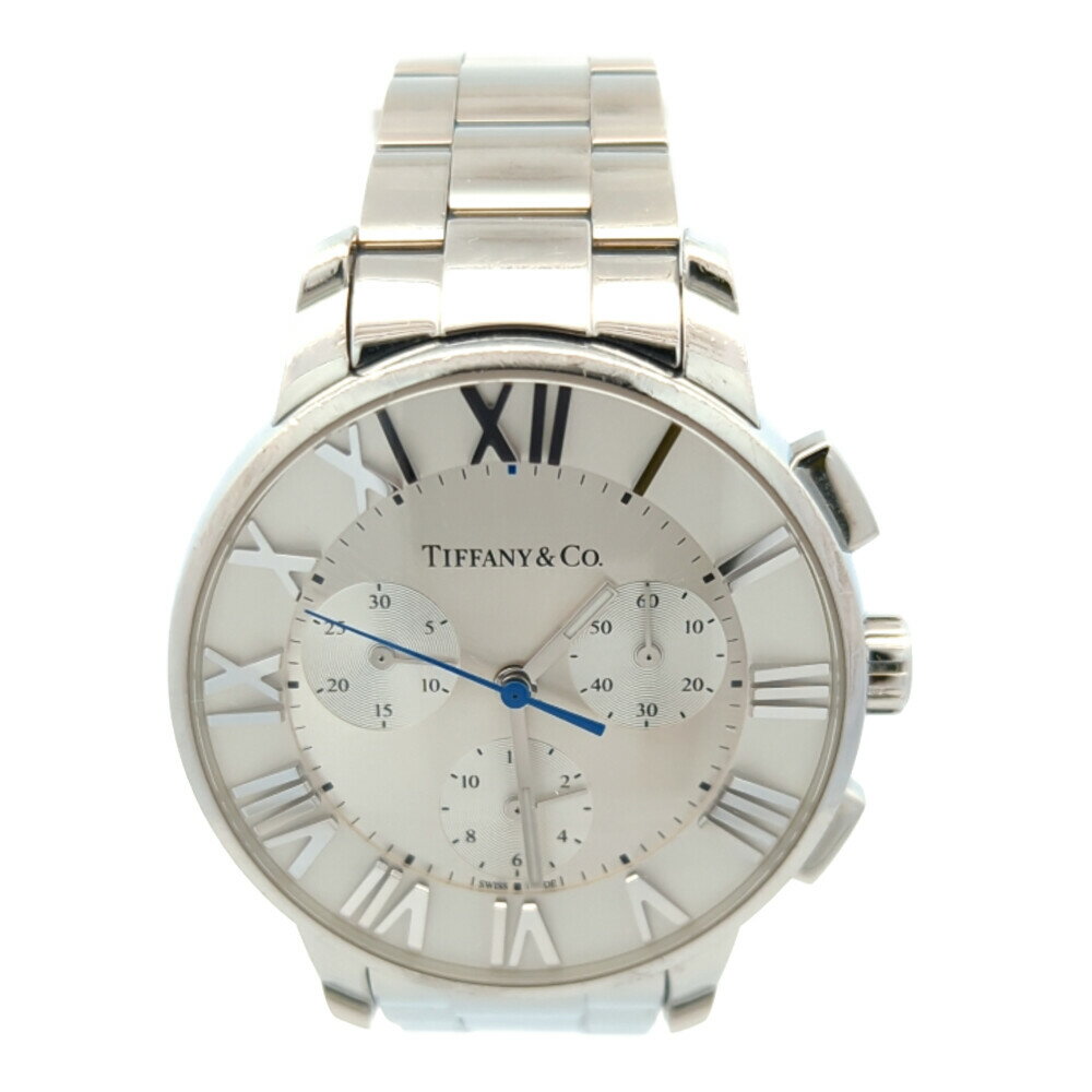 TIFFANY - TIFFANY ＆ Co. ティファニー アトラス クロノグラフ クォーツ 腕時計 SS/stainless steel-88g ステンレススティール 【A】【メンズ・レディース】/h260324★■609553【中古】