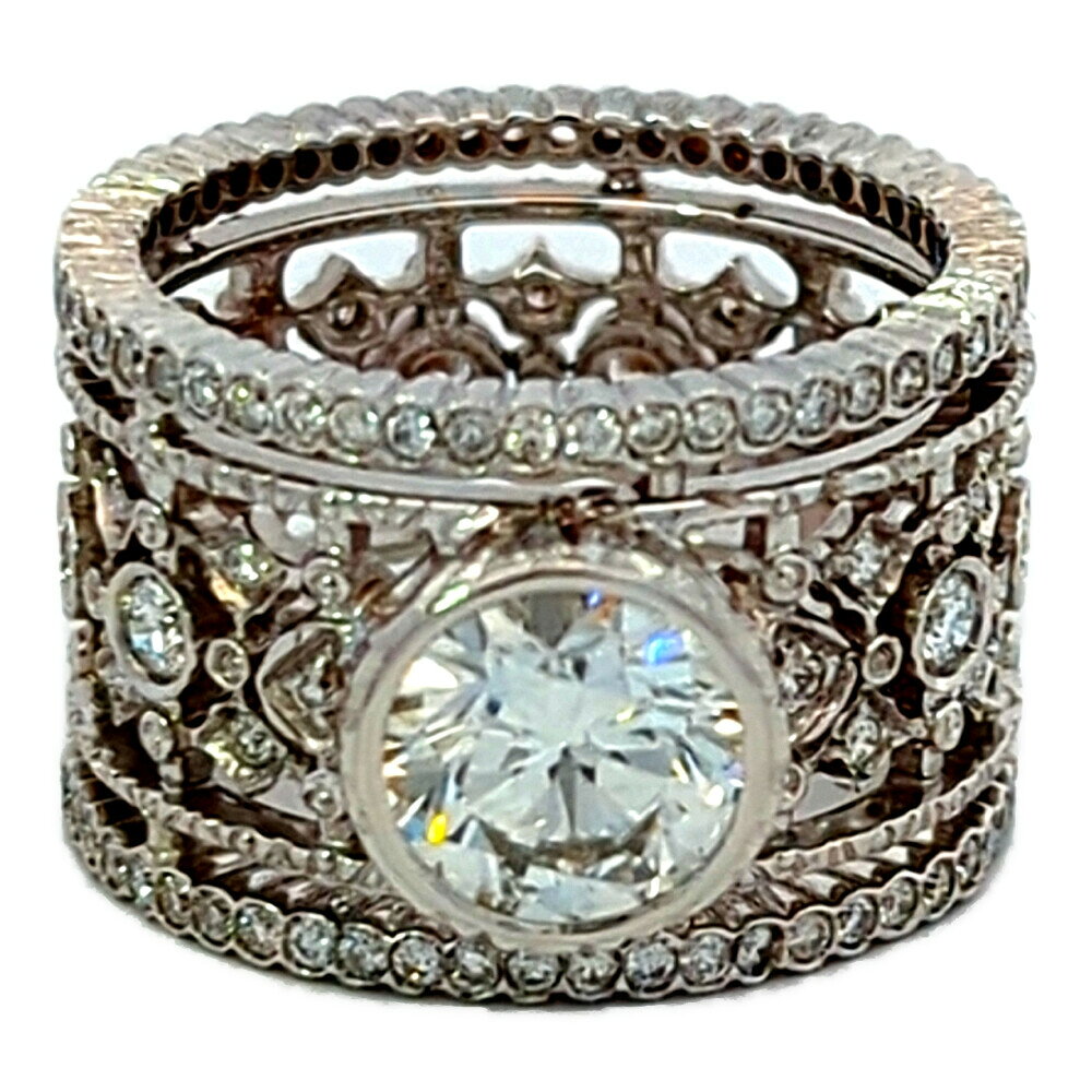Rakuten - 美品 2.006ct Italy製 大粒 ダイヤモンド リング 指輪 K18(WG無)-11.6g 16.5号 #56.5 ホワイトゴールド 新品磨き済み 1点モノ 【♀】【S】【レディース】/h260406★■609843【中古】
