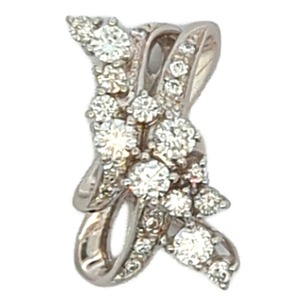 Pendant Tops - 美品 0.87ct ダイヤモンド リボンモチーフ ペンダントトップ Pt900-5.6g プラチナ 1点モノ 【♀】【S】【レディース】/h260407★■610748【中古】
