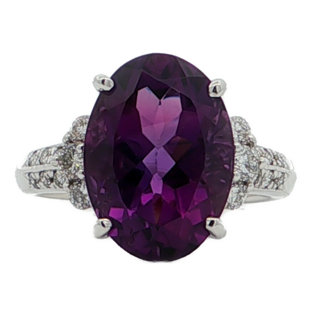Rakuten - 5.85ct 0.37ct アメジスト リング ダイヤモンド 指輪 K18WG/750-5.7g 12.5号 #52.5 ホワイトゴールド 【♀】【S】【レディース】/h260414★■609412【中古】