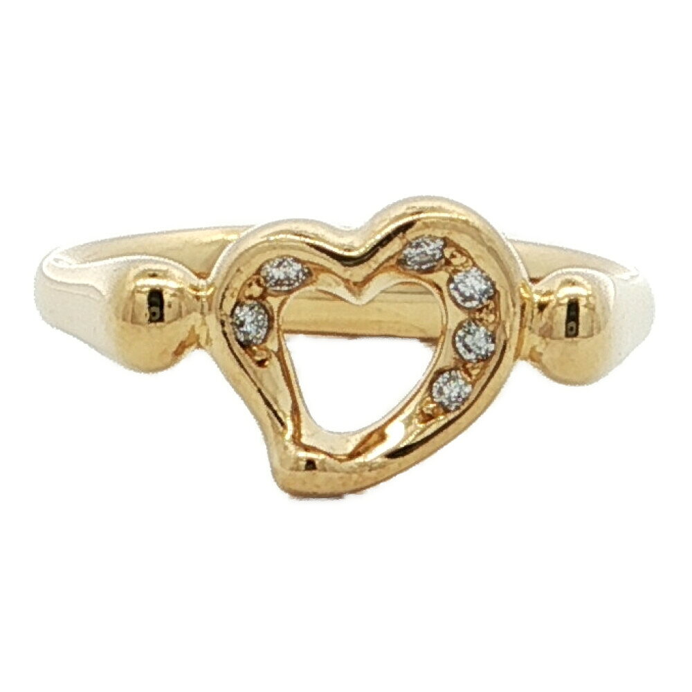 Rakuten - TIFFANY ＆ Co. ティファニー オープンハート 6P ダイヤモンドリング 指輪 K18YG/750-4.1g 9号 #49 イエローゴールド【♀】【S】【レディース】/h260415★■611442【中古】