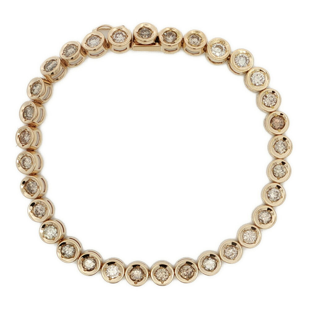 Rakuten - 5.00ct テニスセッティング ダイヤモンドブレスレット K18YG/750-21.5g イエローゴールド【♂】【S】【メンズ】/h260417★■610206【中古】