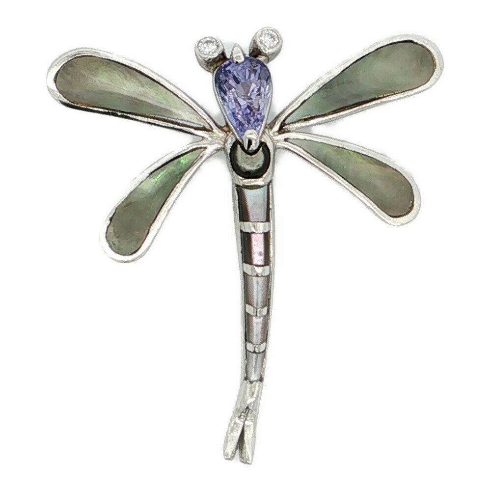 Amethyst - 1.3ct 0.05ct バタフライモチーフ アメシスト アメジスト トンボモチーフペンダントトップ Pt900-7.0g プラチナ【♀】【S】【レディース】/h260417★■610948【中古】
