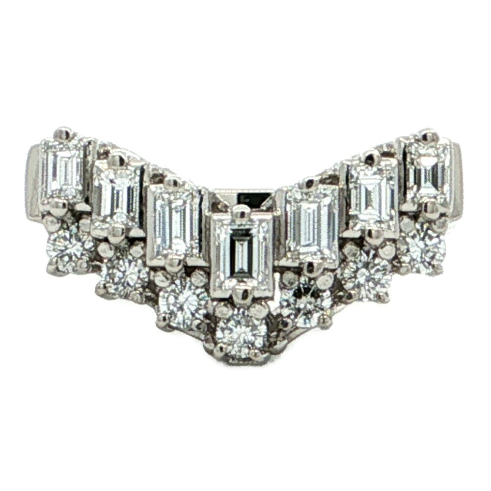 Rakuten - 0.68ct 0.32ct V字モチーフ ダイヤモンドリング 指輪 Pt900-8.0g 12.5号 #52.5 プラチナ 【♀】【S】【レディース】/h260420★■610924【中古】
