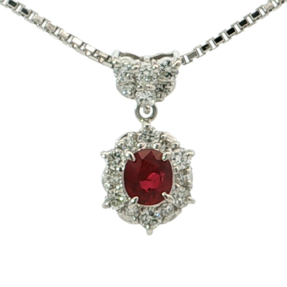 Rakuten - 0.52ct 0.29ct ルビーネックレス ペンダント Pt900-Pt850-5.4g プラチナ【♀】【S】【レディース】/h260424★■611343【中古】
