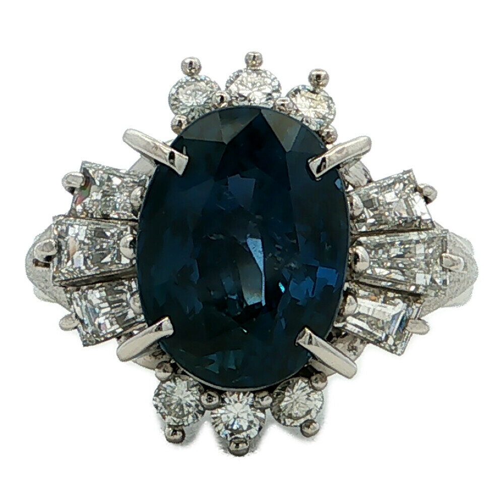 Rakuten - 3.8ct 1ct ブルー メレダイヤ サファイア メレダイヤリング 指輪 Pt850-8.3g 10.5号 #50.5 プラチナ 【♀】【S】【レディース】/h260427★■611094【中古】