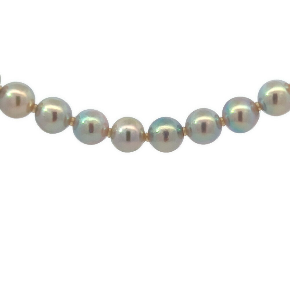 Rakuten - 7.5-8.0mm ブルー アコヤ真珠 Japan Pearl 養殖真珠 真珠 パール ネックレス ペンダント Silver/銀製-38.2g シルバー【♀】【S】【レディース】/h260428★■612650【中古】