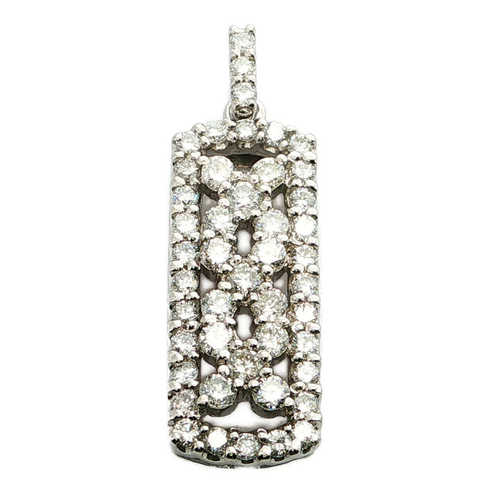 Rakuten - 1.00ct レクタングラーフォルム ダイヤモンド ペンダントトップ Pt900-4.9g プラチナ【♀】【A】【レディース】/h260430★■611993【中古】