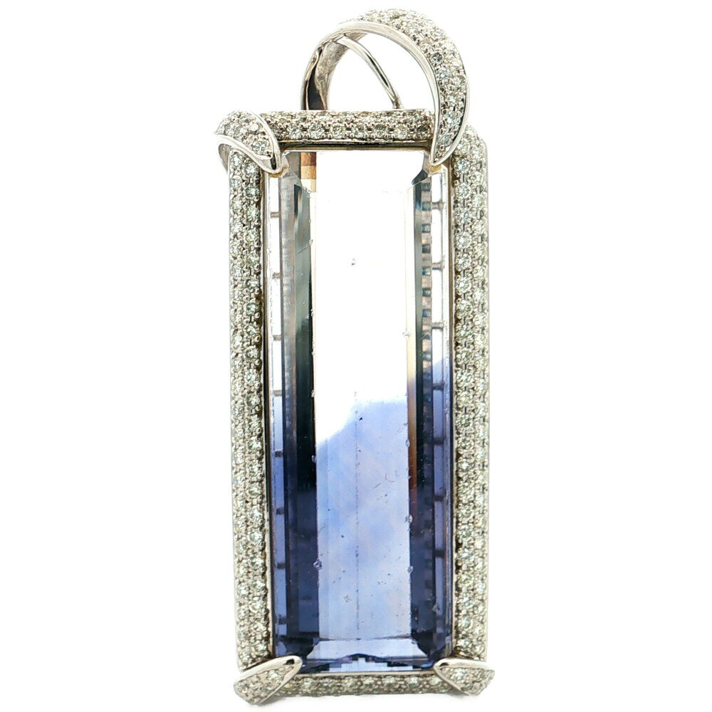 Rakuten - 53.68ct 1.94ct 大粒 バイカラー フルオライト ダイヤモンド ペンダントトップ Pt900-31g プラチナ 中央宝石研究所ソーティング 【♀】【S】【レディース】/h260520★■611973【中古】