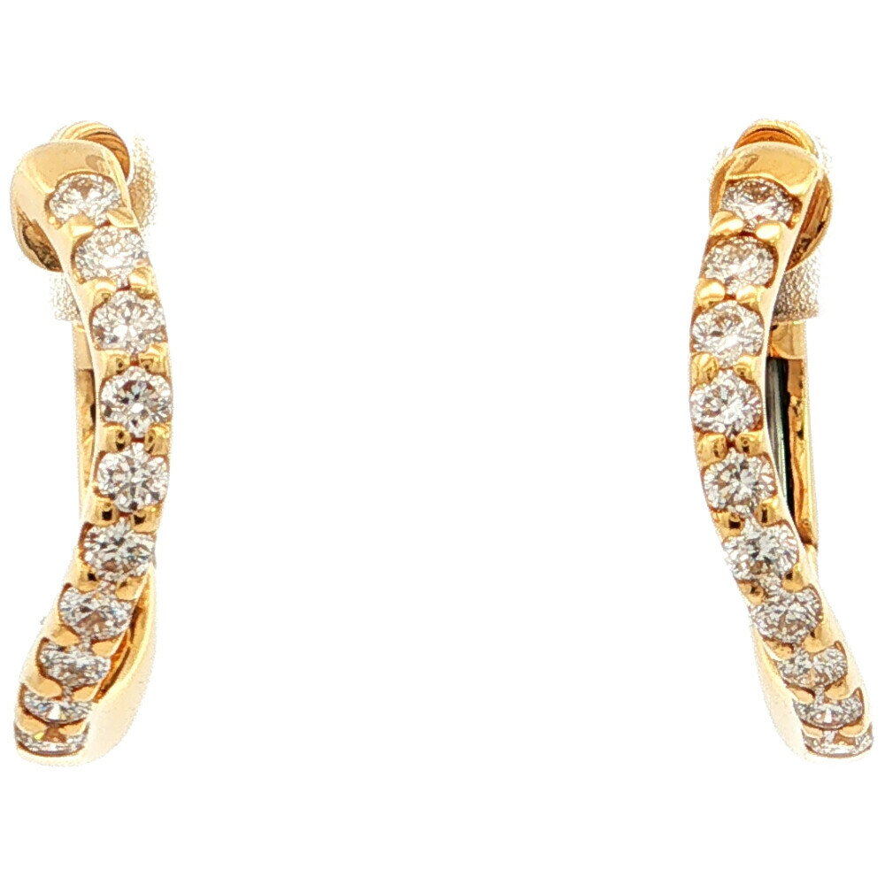 Rakuten - 0.18ct 0.18ct フープ ダイヤモンド ダイヤモンドピアス K18YG/750-3.2g イエローゴールド 【♀】【A】【レディース】/h260521★■614691【中古】