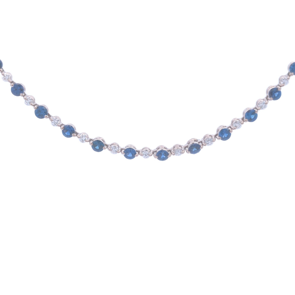 Rakuten - 6.7ct 2.25ct MIKIMOTO ミキモト テニスセッティング 50P サファイア ダイヤモンドネックレス K18(WG無)-20.5g ホワイトゴールド【♀】【N】【レディース】/h260522★■614242【中古】