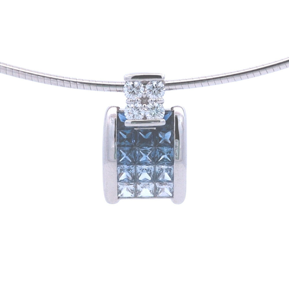 Rakuten - 1.51ct 0.26ct jeunet ジュネ グラデーションブルー サファイア ダイヤモンドネックレス K18WG/750-13.6g ホワイトゴールド【♀】【N】【レディース】/h260522★■614246【中古】