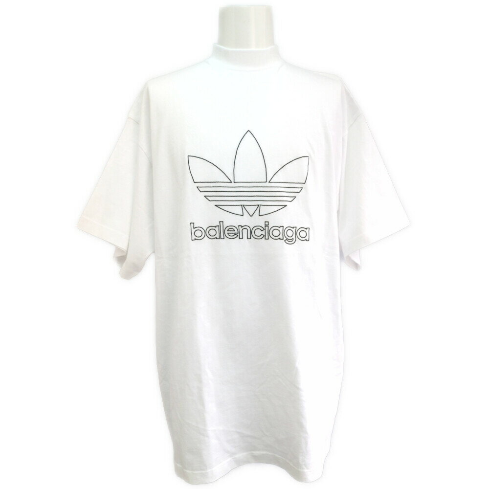 Rakuten - BALENCIAGA バレンシアガ adidas ロゴ 半袖 カットソー Tシャツトップス 723976 2 ホワイト【オールシーズン】【♂】【S】【メンズ】/b260526★■615652【中古】