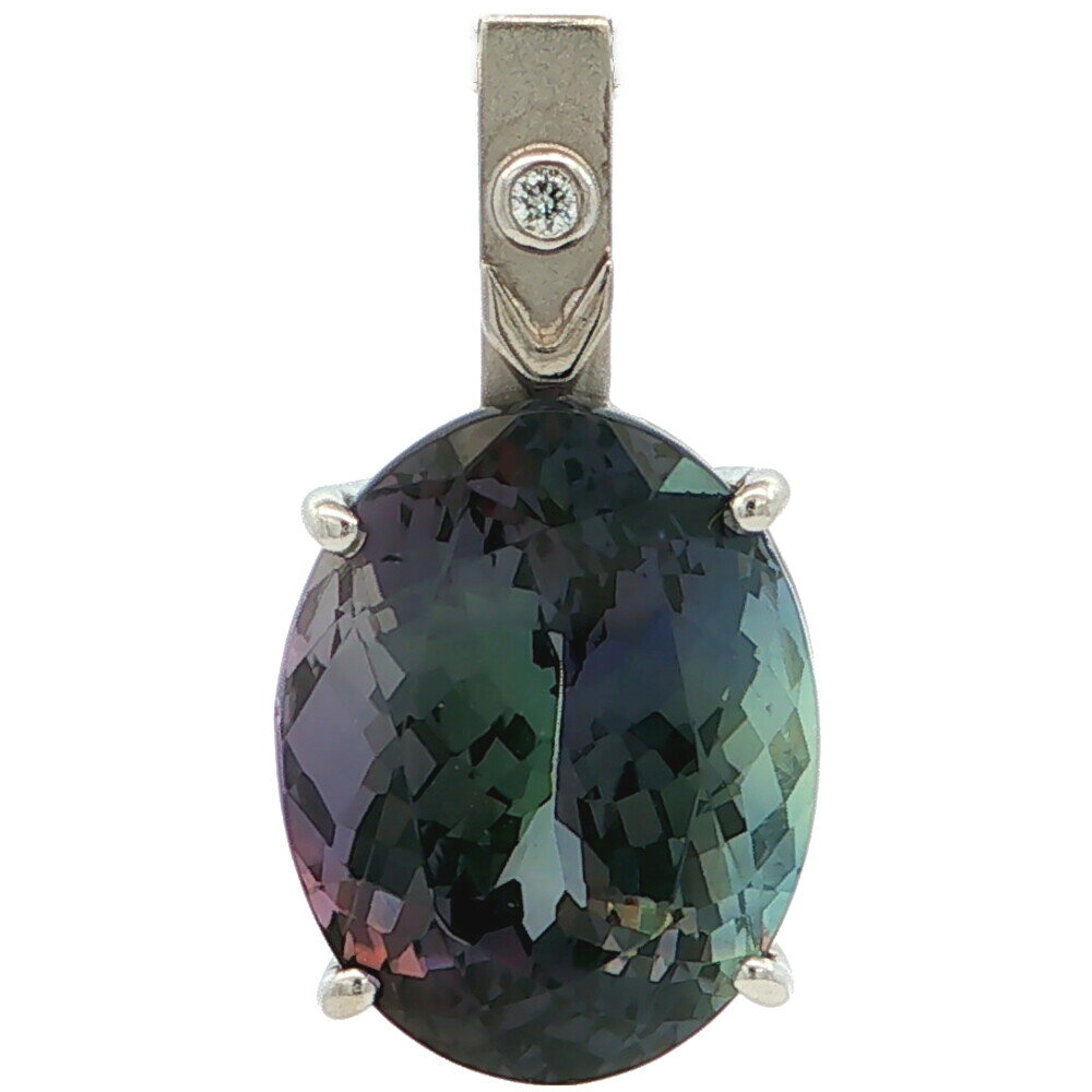 Rakuten - 12.09ct 0.019ct トリプルカラー ファンシー タンザナイト ゾイサイト ダイヤペンダントトップ K18WG/750-5.0g ホワイトゴールド【♀】【S】【レディース】/h260527★■613069【中古】