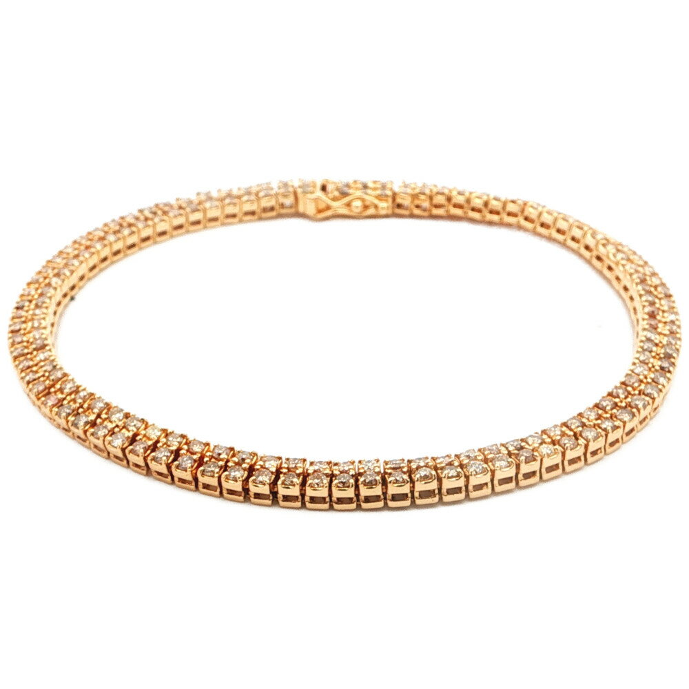 Rakuten - 3.00ct テニスセッティング ダイヤモンドブレスレット K18YG/750-14.8g イエローゴールド【♀】【N】【レディース】/h260528★■615229【中古】