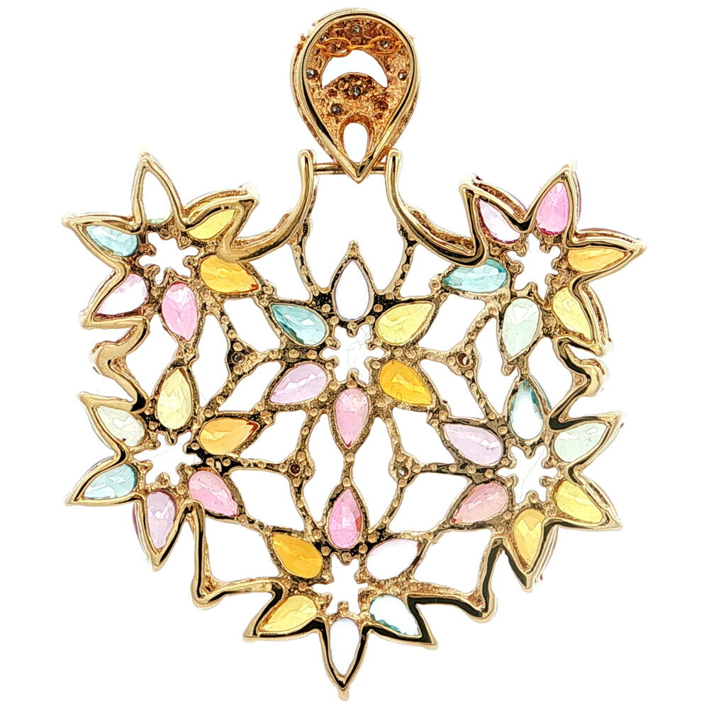 リファスタの8.54ct Rocks & Co. ロックス アンド コー バラエティカラー マルチストーン ダイヤモンドペンダントトップ K9 375-8.7g ゴールド【♀】【N】【レディース】/h260731★■620684【中古】｜アングル2